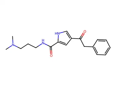 N-[3-(dimethylamino)propyl]-4-(2-phenylacetyl)-1H-pyrrole-2-carboxamide structure