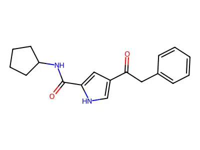 N-cyclopentyl-4-(2-phenylacetyl)-1H-pyrrole-2-carboxamide structure