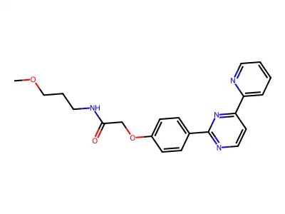 N-(3-methoxypropyl)-2-{4-[4-(2-pyridinyl)-2-pyrimidinyl]phenoxy}acetamide structure