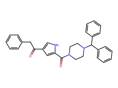 1-{5-[(4-benzhydrylpiperazino)carbonyl]-1H-pyrrol-3-yl}-2-phenyl-1-ethanone structure