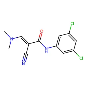 (E)-2-cyano-N-(3,5-dichlorophenyl)-3-(dimethylamino)prop-2-enamide structure