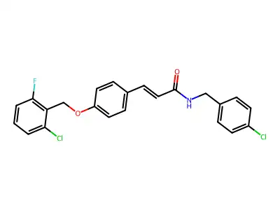 (E)-N-(4-chlorobenzyl)-3-{4-[(2-chloro-6-fluorobenzyl)oxy]phenyl}-2-propenamide structure