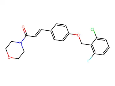 3-[4-[(2-Chloro-6-fluorophenyl)methoxy]phenyl]-1-morpholin-4-ylprop-2-en-1-one structure