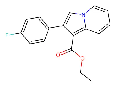 Ethyl 2-(4-fluorophenyl)indolizine-1-carboxylate structure