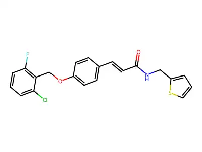 (E)-3-{4-[(2-chloro-6-fluorobenzyl)oxy]phenyl}-N-(2-thienylmethyl)-2-propenamide structure