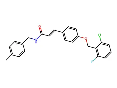 (E)-3-{4-[(2-chloro-6-fluorobenzyl)oxy]phenyl}-N-(4-methylbenzyl)-2-propenamide structure
