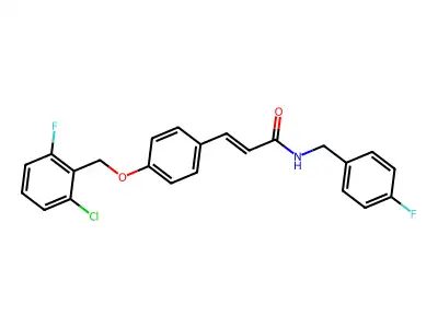 (E)-3-{4-[(2-chloro-6-fluorobenzyl)oxy]phenyl}-N-(4-fluorobenzyl)-2-propenamide structure