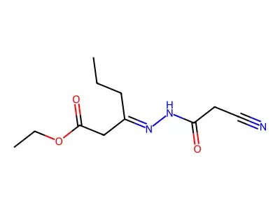 Ethyl 3-[(2-cyanoacetamido)imino]hexanoate structure