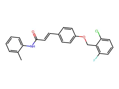 3-{4-[(2-Chloro-6-fluorophenyl)methoxy]phenyl}-N-(2-methylphenyl)prop-2-enamide structure
