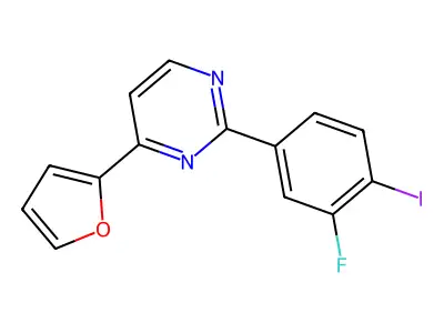 2-(3-Fluoro-4-iodophenyl)-4-(furan-2-yl)pyrimidine structure