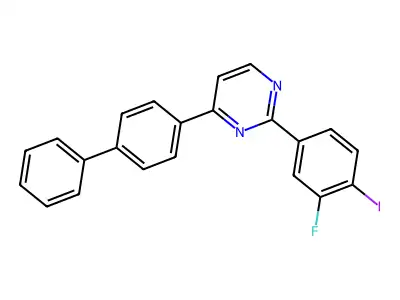 4-[1,1'-Biphenyl]-4-yl-2-(3-fluoro-4-iodophenyl)pyrimidine structure