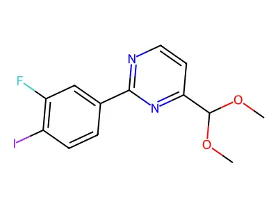 4-(Dimethoxymethyl)-2-(3-fluoro-4-iodophenyl)pyrimidine structure