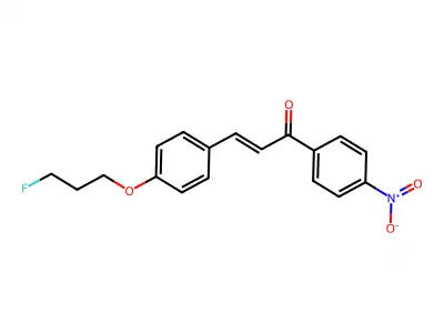 (E)-3-[4-(3-fluoropropoxy)phenyl]-1-(4-nitrophenyl)-2-propen-1-one structure