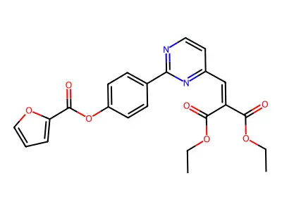 Diethyl 2-[(2-{4-[(2-furylcarbonyl)oxy]phenyl}-4-pyrimidinyl)methylene]malonate structure