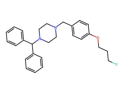 1-Benzhydryl-4-[4-(3-fluoropropoxy)benzyl]piperazine structure