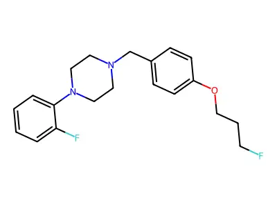 1-(2-Fluorophenyl)-4-[4-(3-fluoropropoxy)benzyl]piperazine structure