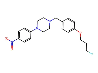 3-Fluoropropyl 4-{[4-(4-nitrophenyl)piperazino]methyl}phenyl ether structure