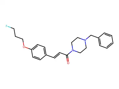 1-(4-Benzylpiperazin-1-yl)-3-[4-(3-fluoropropoxy)phenyl]prop-2-en-1-one structure