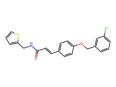 3-[4-[(3-Chlorophenyl)methoxy]phenyl]-N-(2-thienylmethyl)-2-propenamide structure