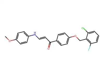 (E)-1-{4-[(2-chloro-6-fluorobenzyl)oxy]phenyl}-3-(4-methoxyanilino)-2-propen-1-one structure