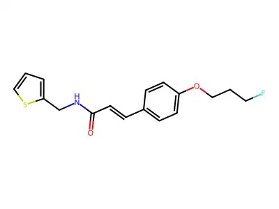 (E)-3-[4-(3-fluoropropoxy)phenyl]-N-(2-thienylmethyl)-2-propenamide structure