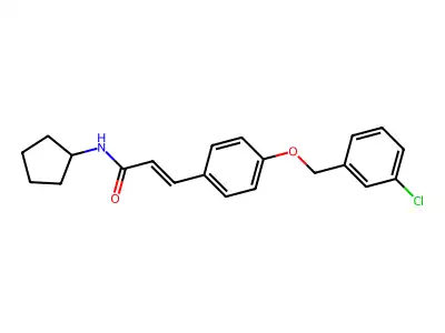 3-[4-[(3-chlorophenyl)methoxy]phenyl]-N-cyclopentylprop-2-enamide structure
