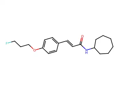 (E)-N-cycloheptyl-3-[4-(3-fluoropropoxy)phenyl]-2-propenamide structure