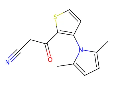 3-[3-(2,5-dimethyl-1H-pyrrol-1-yl)-2-thienyl]-3-oxopropanenitrile structure