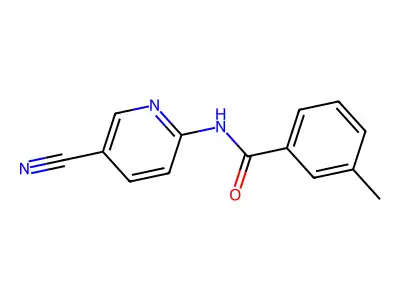 N-(5-cyanopyridin-2-yl)-3-methylbenzamide structure