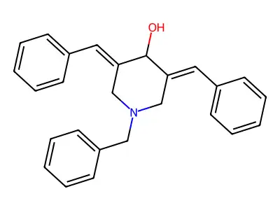 1-Benzyl-3,5-dibenzylidenepiperidin-4-ol structure