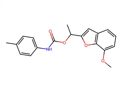 1-(7-methoxy-1-benzofuran-2-yl)ethyl N-(4-methylphenyl)carbamate structure