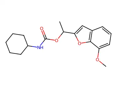 1-(7-methoxy-1-benzofuran-2-yl)ethyl N-cyclohexylcarbamate structure