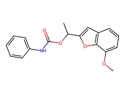 2-Benzofuranmethanol, 7-methoxy-alpha-methyl-, phenylcarbamate structure