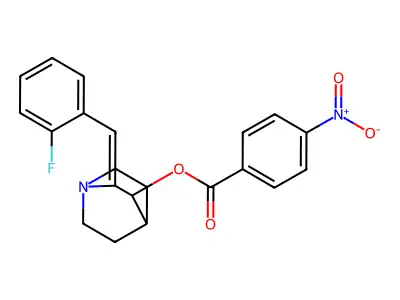 [2-[(2-Fluorophenyl)methylidene]-1-azabicyclo[2.2.2]octan-3-yl] 4-nitrobenzoate structure