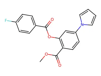 methyl 2-[(4-fluorobenzoyl)oxy]-4-(1H-pyrrol-1-yl)benzenecarboxylate structure