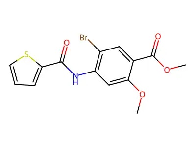 Methyl 5-bromo-2-methoxy-4-[(2-thienylcarbonyl)amino]benzenecarboxylate structure
