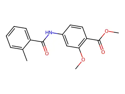 Methyl 2-methoxy-4-[(2-methylbenzoyl)amino]benzenecarboxylate structure