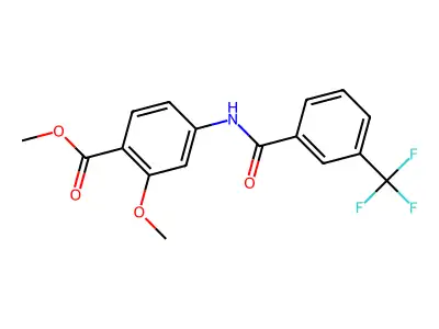 Methyl 2-methoxy-4-{[3-(trifluoromethyl)benzoyl]amino}benzenecarboxylate structure