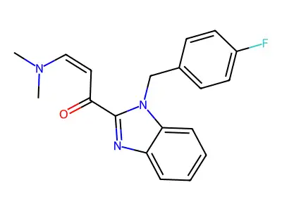 3-(Dimethylamino)-1-[1-[(4-fluorophenyl)methyl]benzimidazol-2-yl]prop-2-en-1-one structure