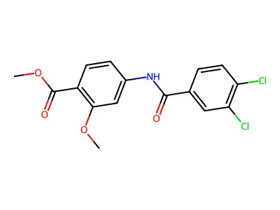 Methyl 4-[(3,4-dichlorobenzoyl)amino]-2-methoxybenzenecarboxylate structure