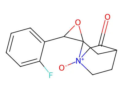 2-[(2-fluorophenyl)(epoxy)methyl]-3-oxo-1-azaniabicyclo[2.2.2]octane N-oxide structure