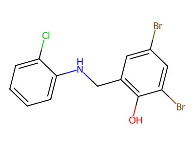 2,4-Dibromo-6-[(2-chloroanilino)methyl]benzenol structure