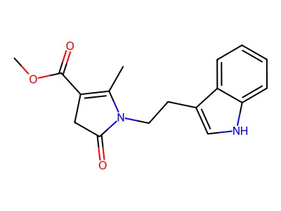 methyl 1-[2-(1H-indol-3-yl)ethyl]-2-methyl-5-oxo-4,5-dihydro-1H-pyrrole-3-carboxylate structure