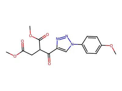 dimethyl 2-{[1-(4-methoxyphenyl)-1H-1,2,3-triazol-4-yl]carbonyl}succinate structure
