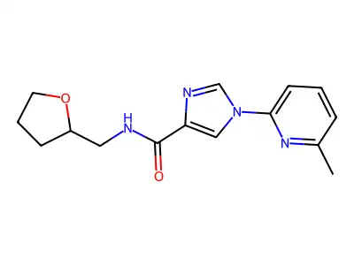 1-(6-methyl-2-pyridinyl)-N-(tetrahydro-2-furanylmethyl)-1H-imidazole-4-carboxamide structure
