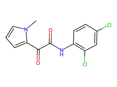 N-(2,4-dichlorophenyl)-2-(1-methyl-1H-pyrrol-2-yl)-2-oxoacetamide structure