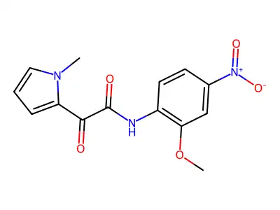 N-(2-methoxy-4-nitrophenyl)-2-(1-methyl-1H-pyrrol-2-yl)-2-oxoacetamide structure