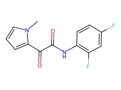 N-(2,4-difluorophenyl)-2-(1-methyl-1H-pyrrol-2-yl)-2-oxoacetamide structure