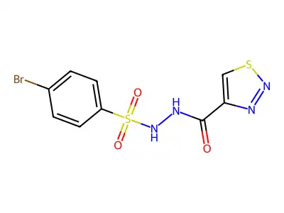 4-bromo-N'-(1,2,3-thiadiazol-4-ylcarbonyl)benzenesulfonohydrazide structure