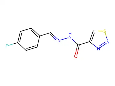 N'-[(Z)-(4-fluorophenyl)methylidene]-1,2,3-thiadiazole-4-carbohydrazide structure